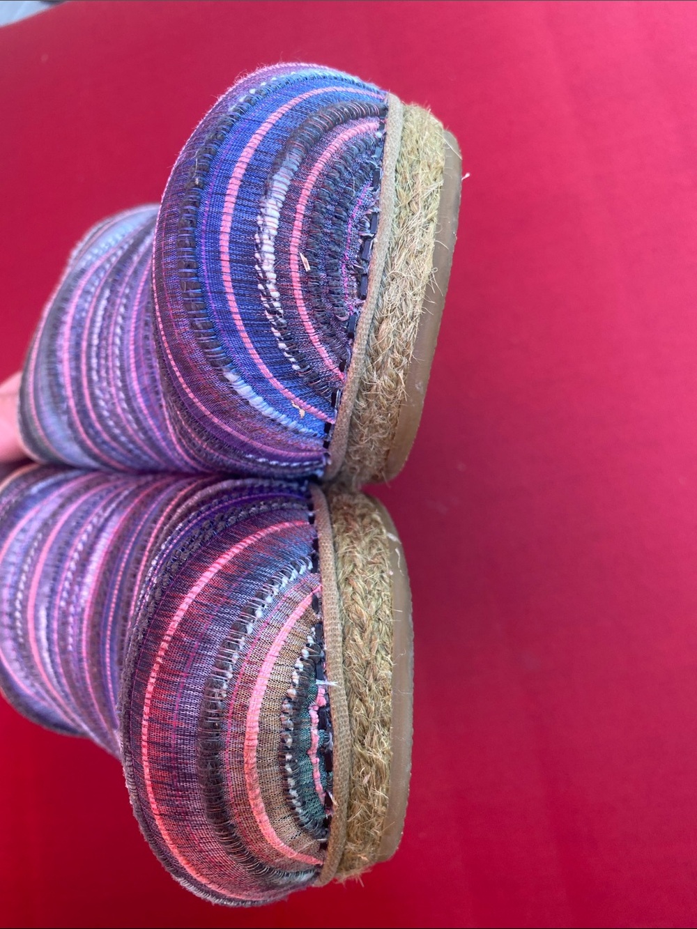Dansko Jute Pro Shoes Womens 40 US Size 9.5-10 Rainbow Striped Artisan clogs - Picture 7 of 12